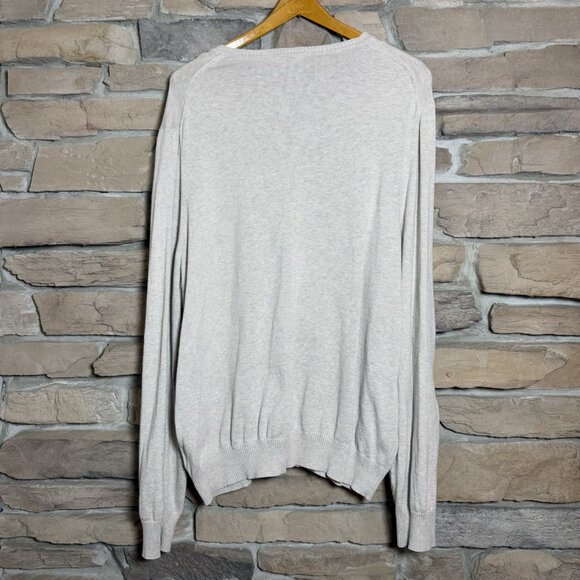 Jos. A. Bank Men’s Sweater XXL Beige V-Neck Pima Cotton Pullover Tailored Fit - Picture 2 of 4